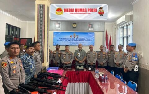 Tim Mabes Polri Lakukan Pemeriksaan Senjata Api Dinas di Polres Labuhanbatu Selatan