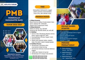 Penerimaan Mahasantri Asrama Adilatul Farabi Medan: Jadwal, Biaya, dan Cara Daftar