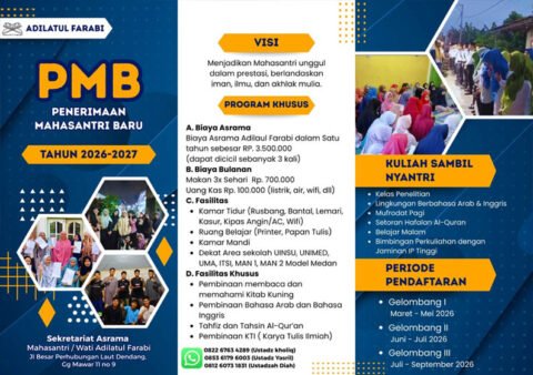 Penerimaan Mahasantri Asrama Adilatul Farabi Medan: Jadwal, Biaya, dan Cara Daftar Penerimaan Mahasantri Asrama Adilatul Farabi Medan: Jadwal, Biaya, dan Cara Daftar