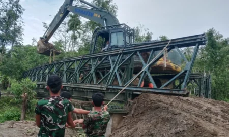 Wujudkan Akses Berkelanjutan, Jembatan Modular Sungai Fauro Faete Nias Utara Segera Rampung Lewat Bakti TNI AD