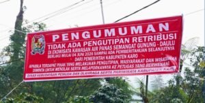 Dinas Budporapar Karo Pasang Spanduk: Retribusi Air Panas Semangat Gunung–Doulu Ditiadakan Sementara Dinas Budporapar Karo Pasang Spanduk: Retribusi Air Panas Semangat Gunung–Doulu Ditiadakan Sementara