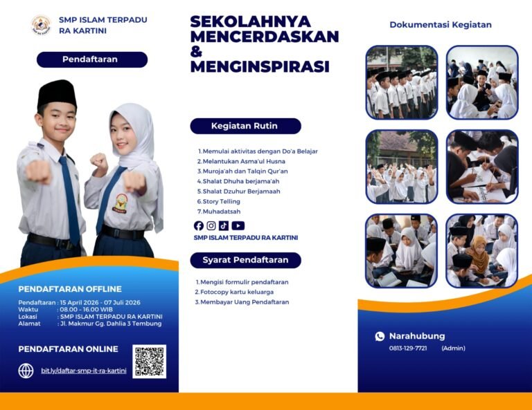 Serba Gratis Sampai Tamat, SMP IT RA Kartini Buka Lowongan Beasiswa Penuh untuk 15 Siswa Pertama